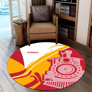 Railspirit Canadian Pacific Kansas City Round Mat Flame-Inspired Style CPKC Mat Gift Idea For Train Lovers