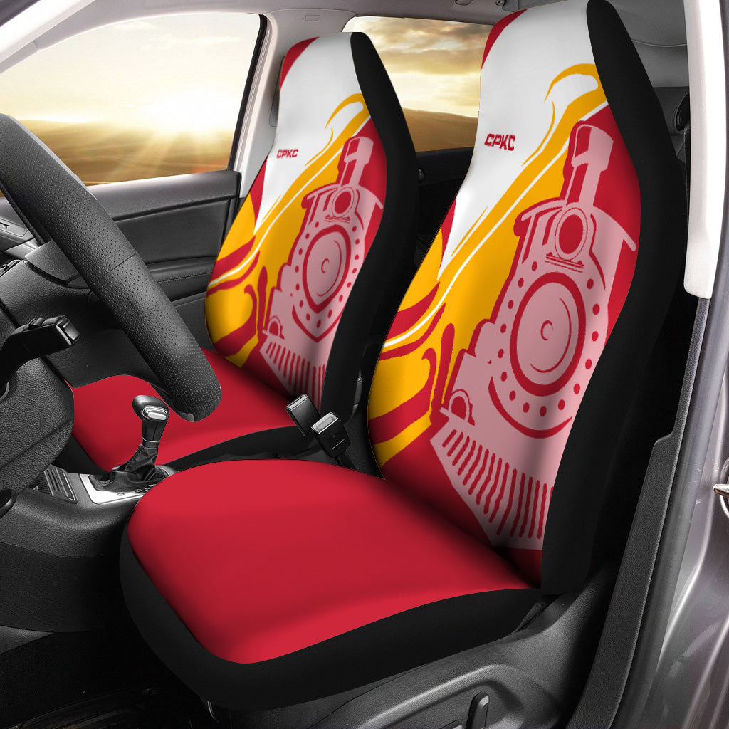 Railspirit Canadian Pacific Kansas City Car Seat Cover Flame-Inspired Style CPKC Seat Cover Gift Idea For Train Lovers