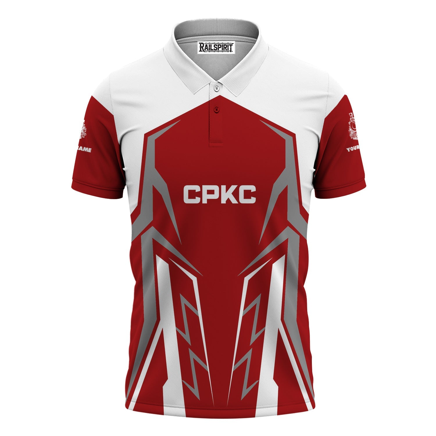 Railspirit Personalized Canadian Pacific Kansas City Polo Shirt Futuristic Design with Custom Job CPKC Train Shirt