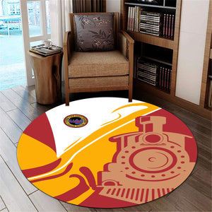 Railspirit Florida East Coast Railway Round Mat Flame-Inspired Style Mat Gift Idea For Train Lovers