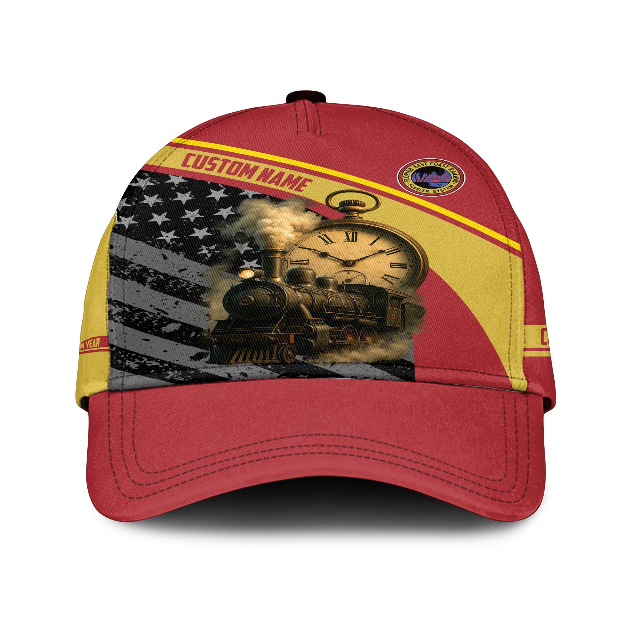 Railspirit Personalized Florida East Coast Railway Classic Cap Classic Steam Engine With Retro Pocket Watch Cap All Over Print