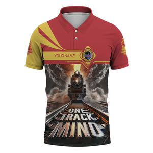 Railspirit Personalized Florida East Coast Railway Polo Shirt One Track Mind Train Printed Shirt