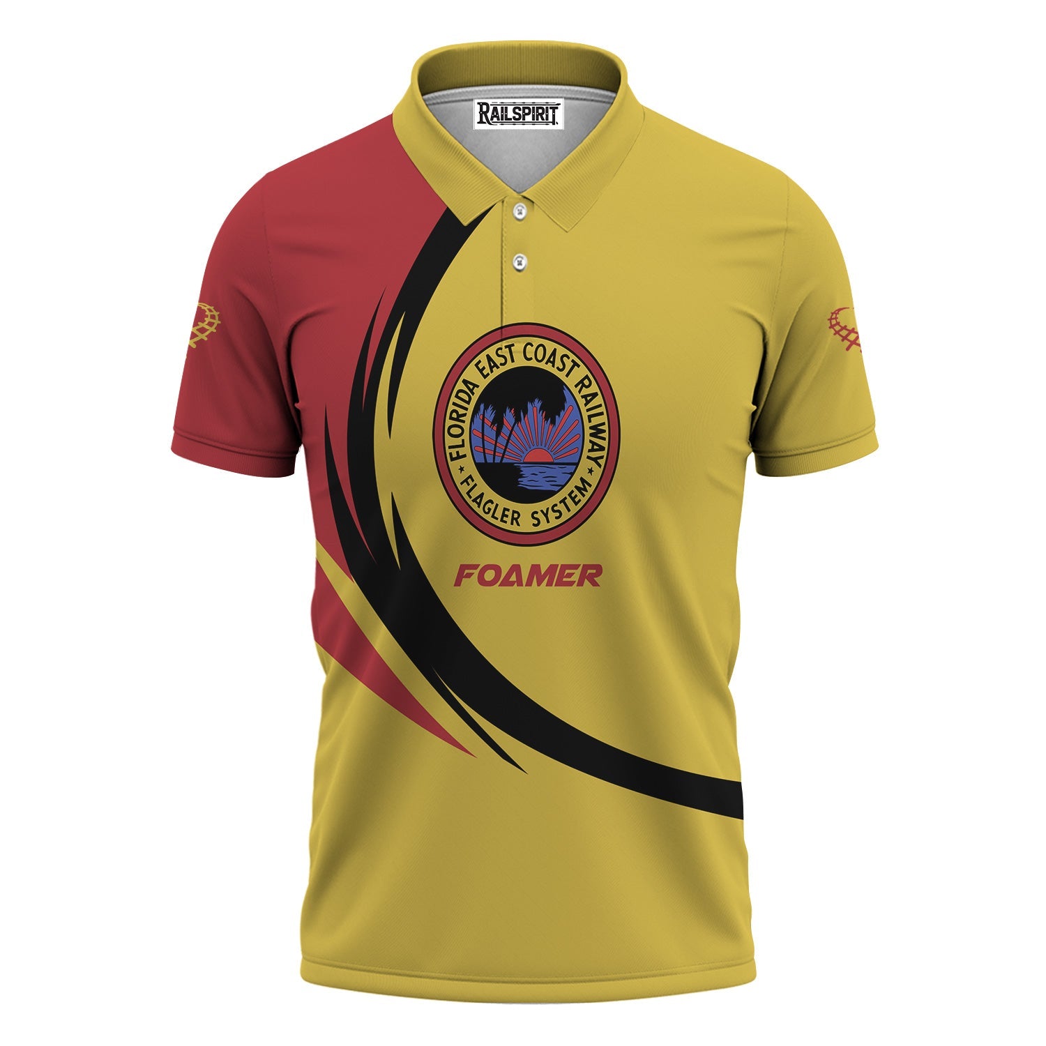 Railspirit Personalized Florida East Coast Railway Polo Shirt Unique Graphic Style Shirt For Train Enthusiasts