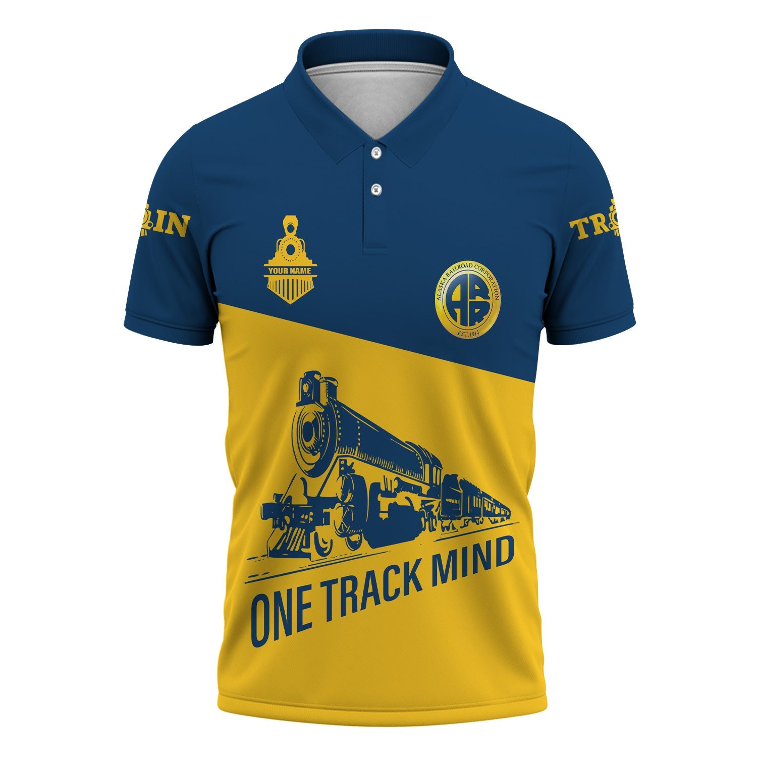 Railspirit Personalized Alaska Railroad Polo Shirt One Track Mind Unisex Train Shirt Gift Idea For Train Lover