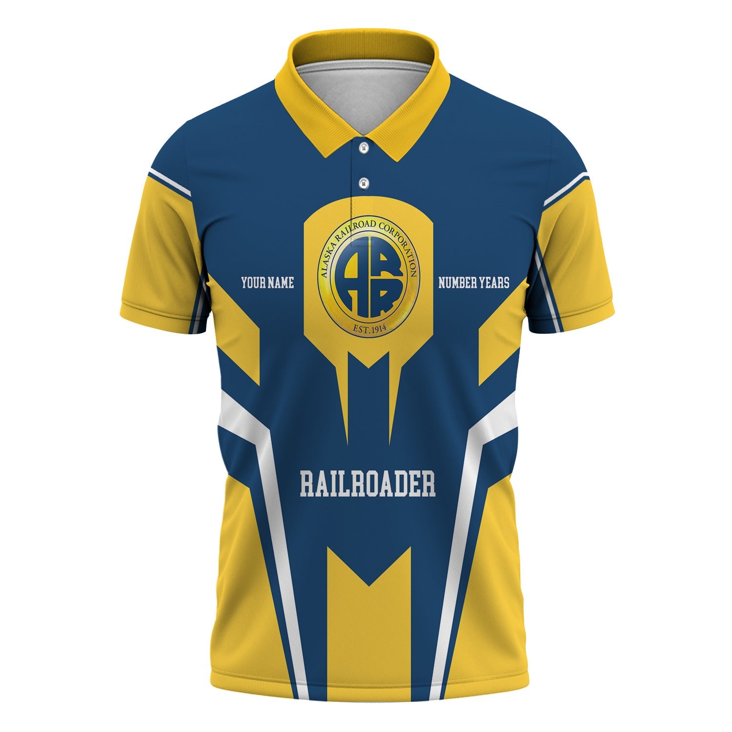 Railspirit Personalized Alaska Railroad Polo Shirt Custom Year Railroader Shirt Gift Idea For Train Lover