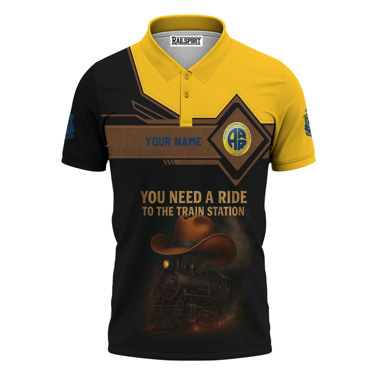 Railspirit Personalized Alaska Railroad Polo Shirt You Need A Ride To The Train Station Shirt For Train Lovers