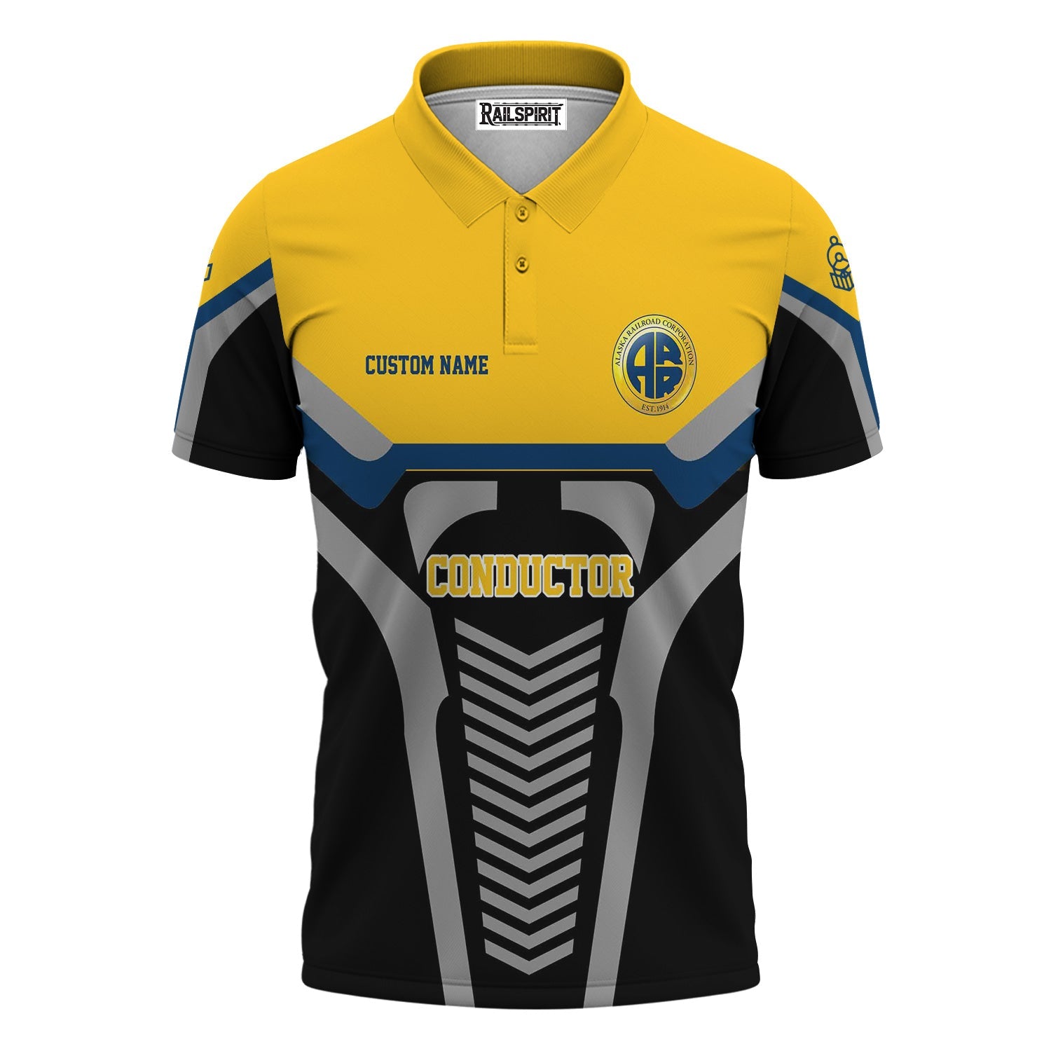 Railspirit Personalized Alaska Railroad Polo Shirt Track-Inspired with Custom Job Position  Train Shirt