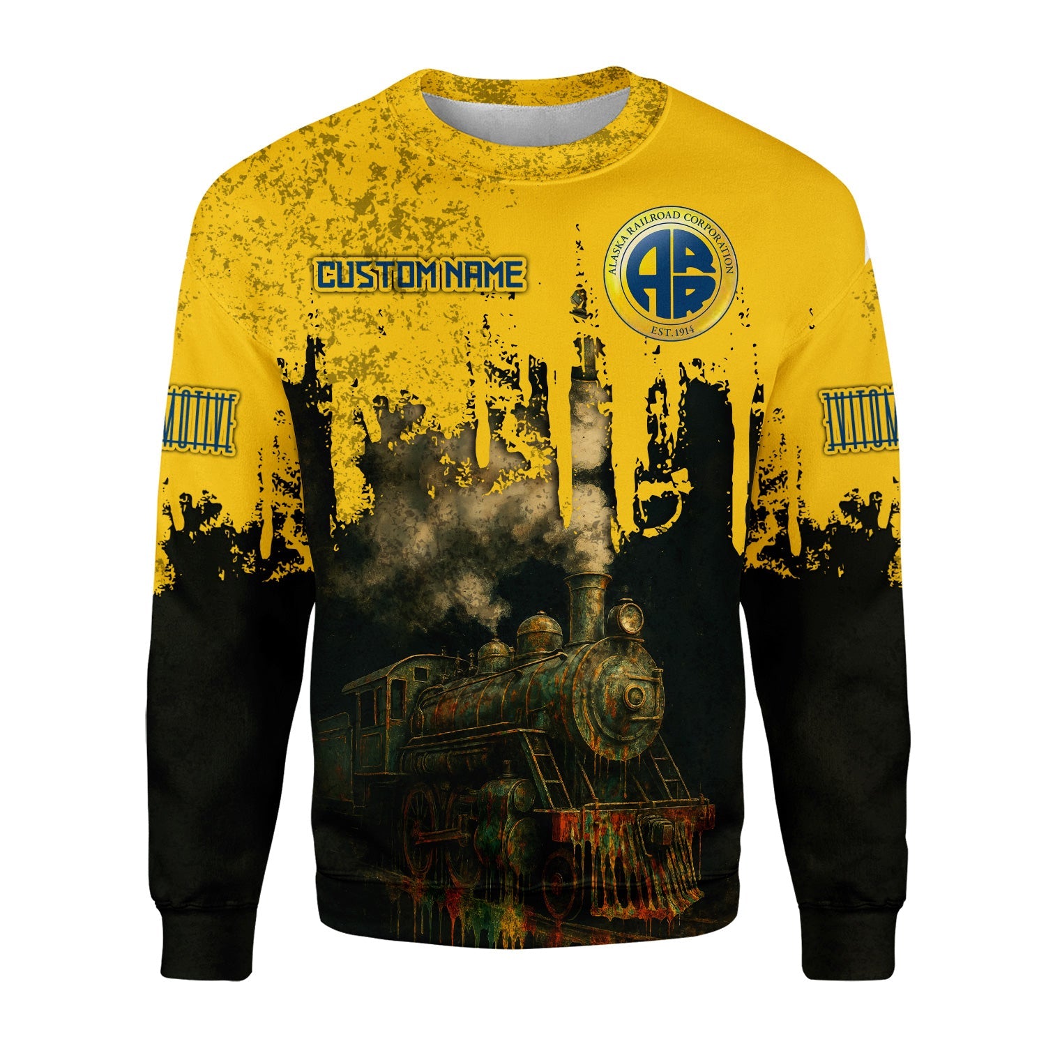 Railspirit Personalized Alaska Railroad Sweatshirt Vintage Train Art Style Shirt For Locomotive Fans