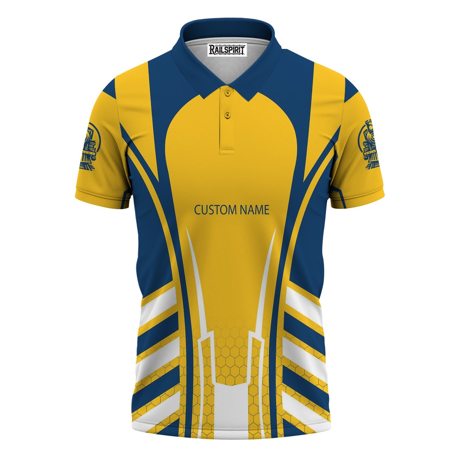 Railspirit Personalized Alaska Railroad Polo Shirt Striped Railroad Style Train Shirt All Over Print