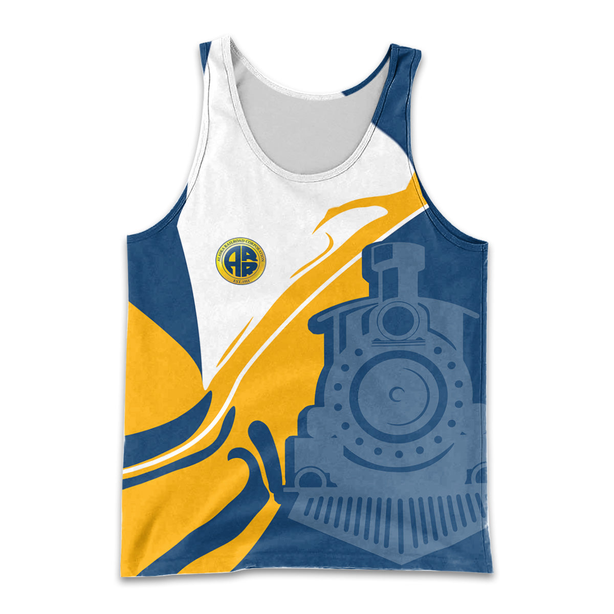 Railspirit Personalized Alaska Railroad Men Tank Top Flame-Inspired Style Shirt Gift Idea For Train Lovers