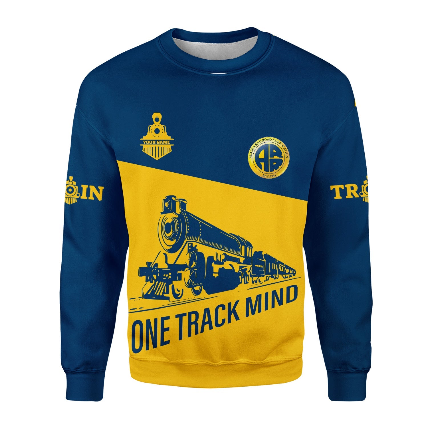 Railspirit Personalized Alaska Railroad Sweatshirt One Track Mind Train Sweater Gift Idea For Train Lover
