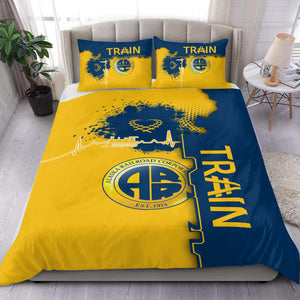 Railspirit Alaska Railroad Bedding Set Engine Heartbeat and Track Love Style Bedding Set Gift Idea For Train Lovers