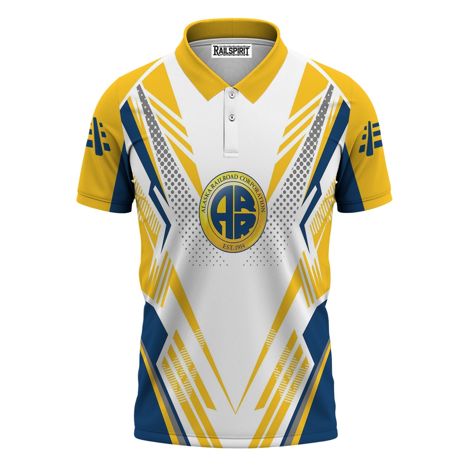 Railspirit Personalized Alaska Railroad Polo Shirt Railroad Tribute Design Train Shirt for Train Lovers