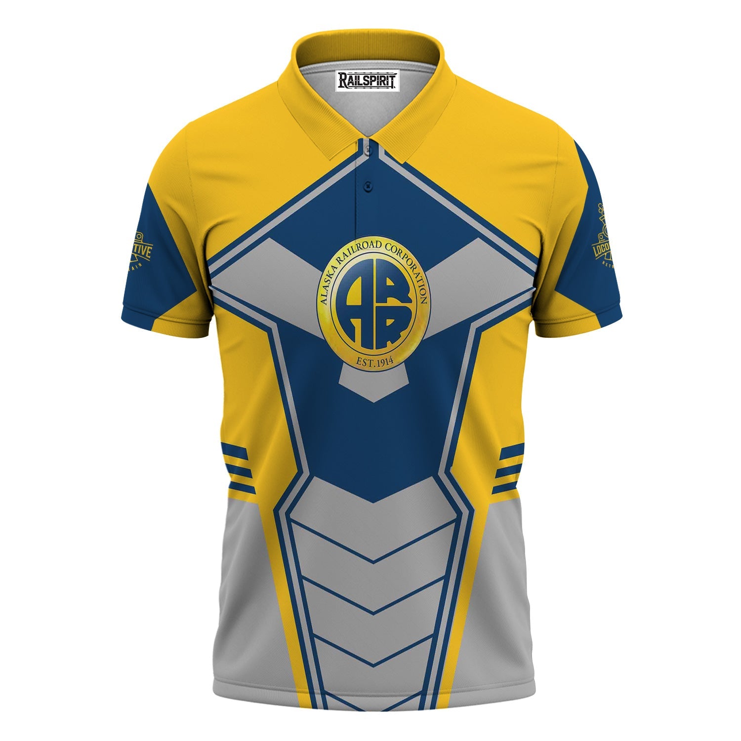 Railspirit Personalized Alaska Railroad Polo Shirt Engine-Inspired Style Train Shirt for Railroad Fanatic
