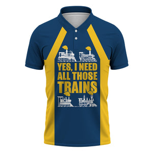 Railspirit Custom Name Alaska Railroad Polo Shirt Yes I Need All Those Train Printed Shirt