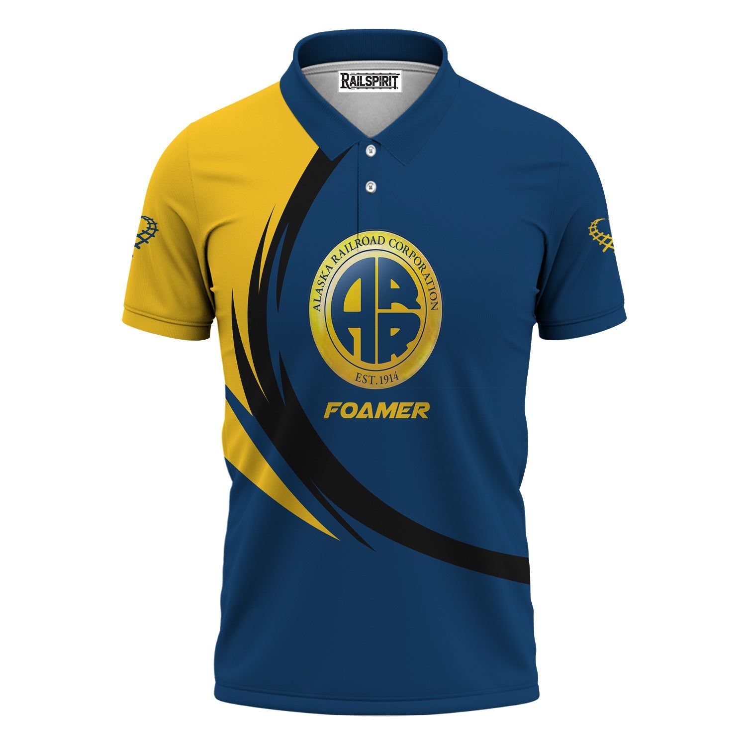 Railspirit Personalized Alaska Railroad Polo Shirt Unique Graphic Style Shirt For Train Enthusiasts
