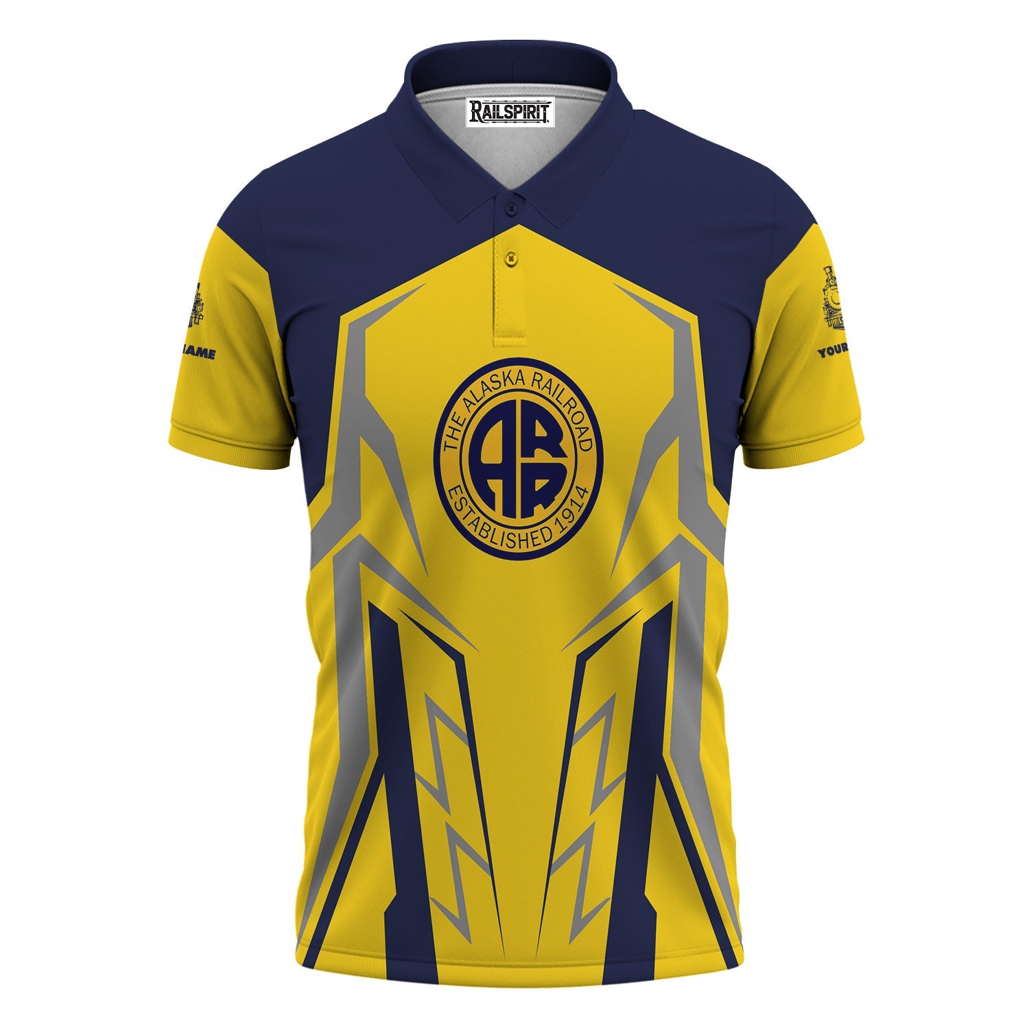 Railspirit Personalized Alaska Railroad Polo Shirt Futuristic Design with Custom Job Train Shirt