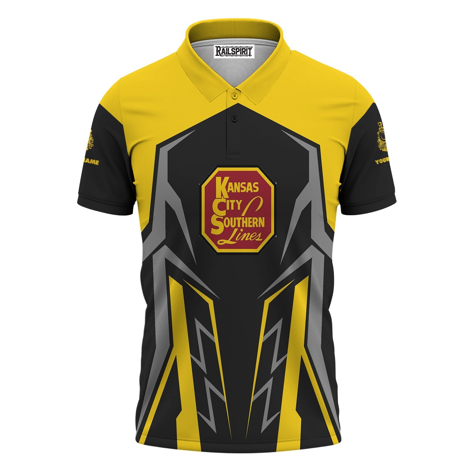 Railspirit Personalized Kansas City Southern Polo Shirt Futuristic Design with Custom Job Train Shirt