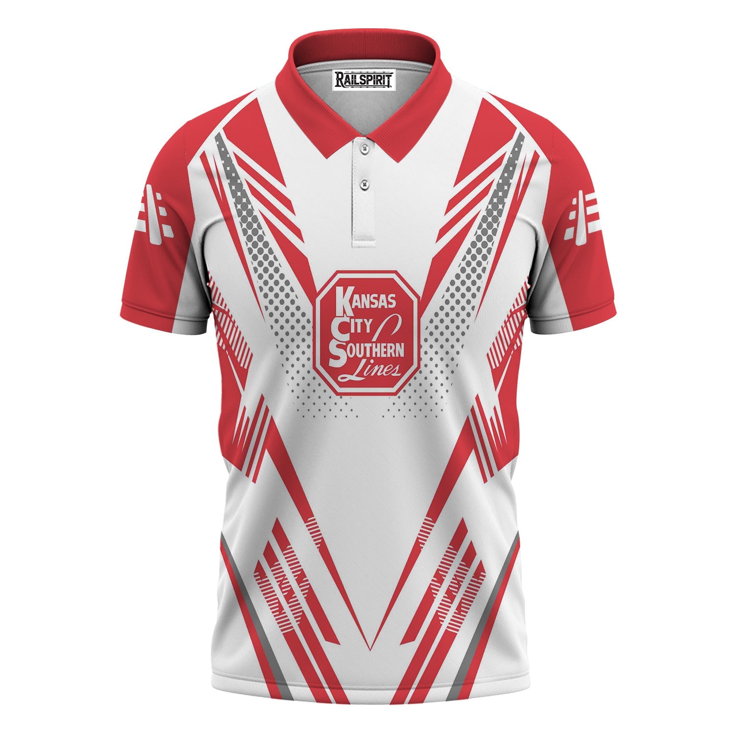 Railspirit Personalized Kansas City Southern Polo Shirt Railroad Tribute Design Train Shirt for Train Lovers