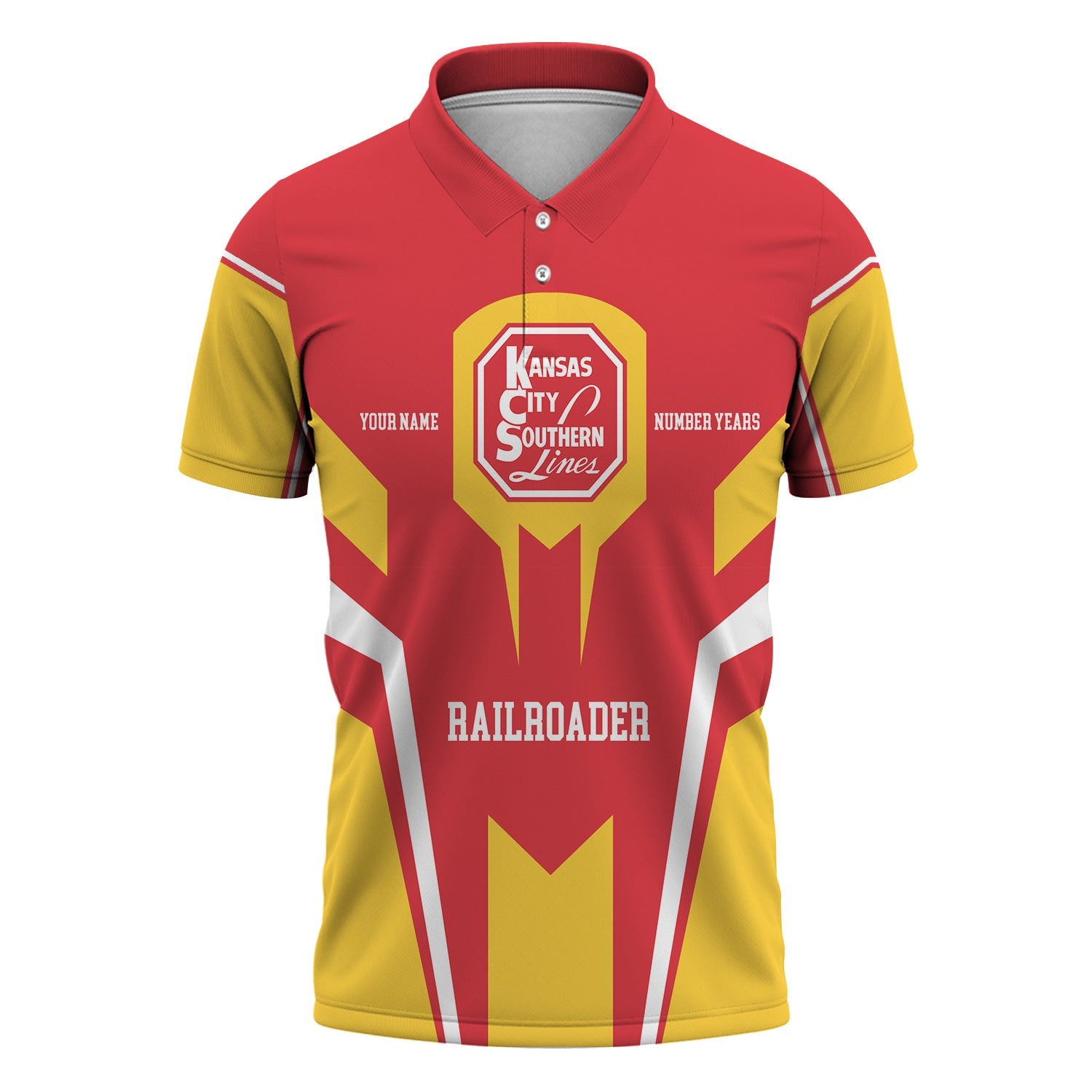 Railspirit Personalized Kansas City Southern Polo Shirt Custom Year Railroader Shirt Gift Idea For Train Lover