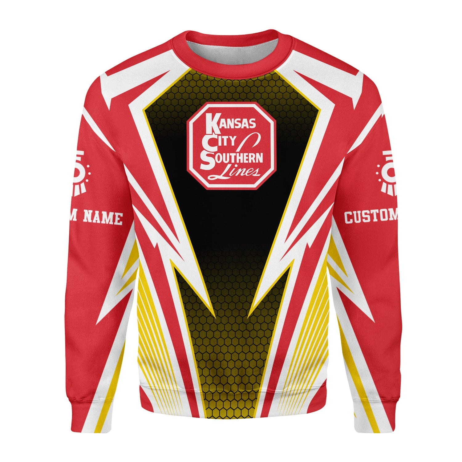 Railspirit Personalized Kansas City Southern Sweatshirt Lightning Graphic Style Shirt Gift Idea For Train Lover