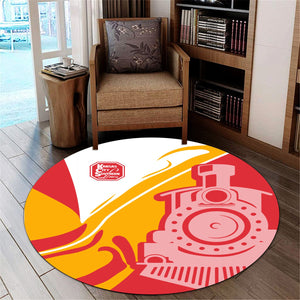 Railspirit Kansas City Southern Round Mat Flame-Inspired Style Mat Gift Idea For Train Lovers