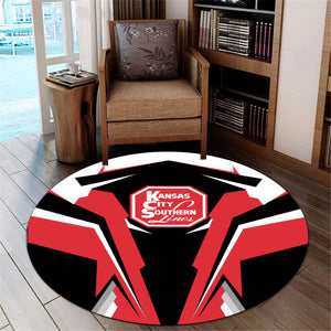 Railspirit Kansas City Southern Round Mat Strong Line Style Rug All Over Print