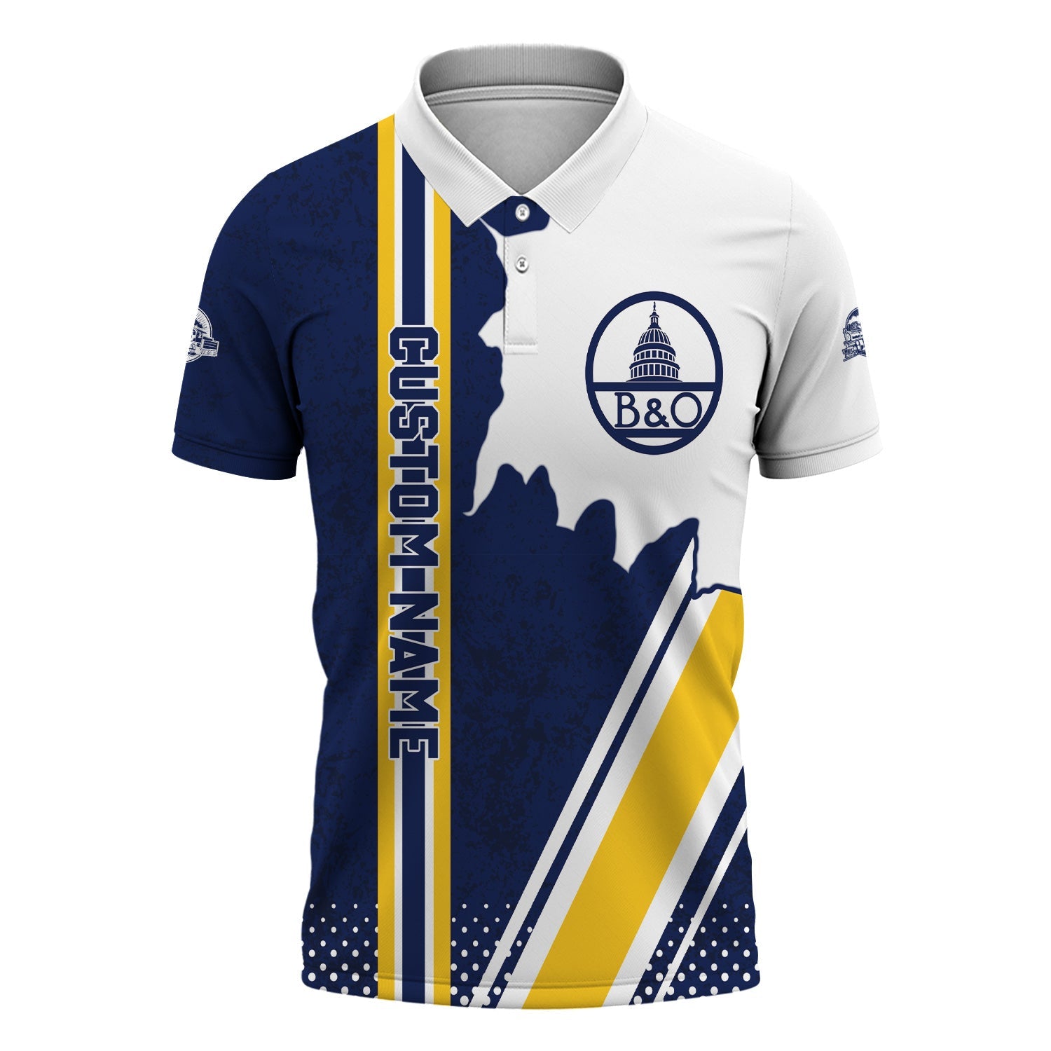 Railspirit Personalized Baltimore and Ohio Railroad Polo Shirt B&O All Over Printed Unisex Shirt