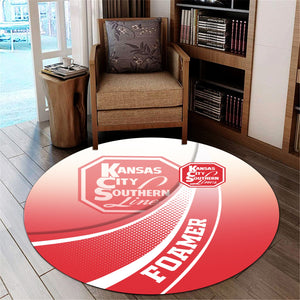 Railspirit Kansas City Southern Round Mat Railway-Themed Style Mat Gift Idea For Trainspotter