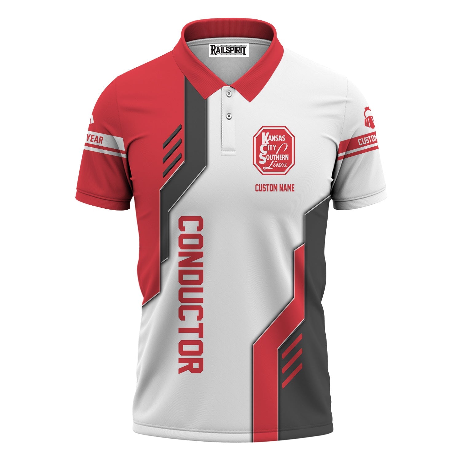 Railspirit Personalized Kansas City Southern Polo Shirt Unique Railway Style with Custom Job Train Shirt