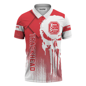 Railspirit Personalized Kansas City Southern Polo Shirt Skull Design with Custom Job Train Shirt for Trackhead Crew