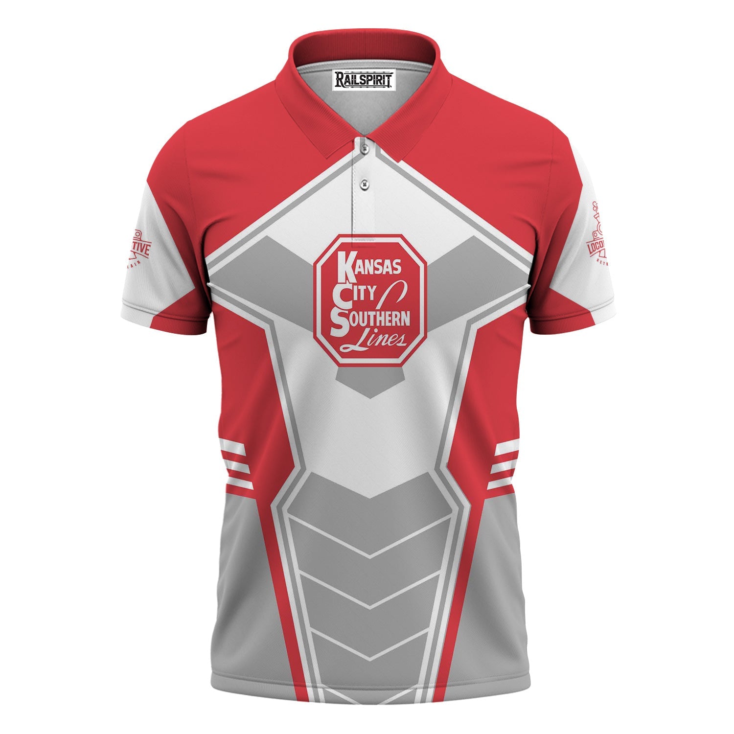 Railspirit Personalized Kansas City Southern Polo Shirt Engine-Inspired Style Train Shirt for Railroad Fanatic