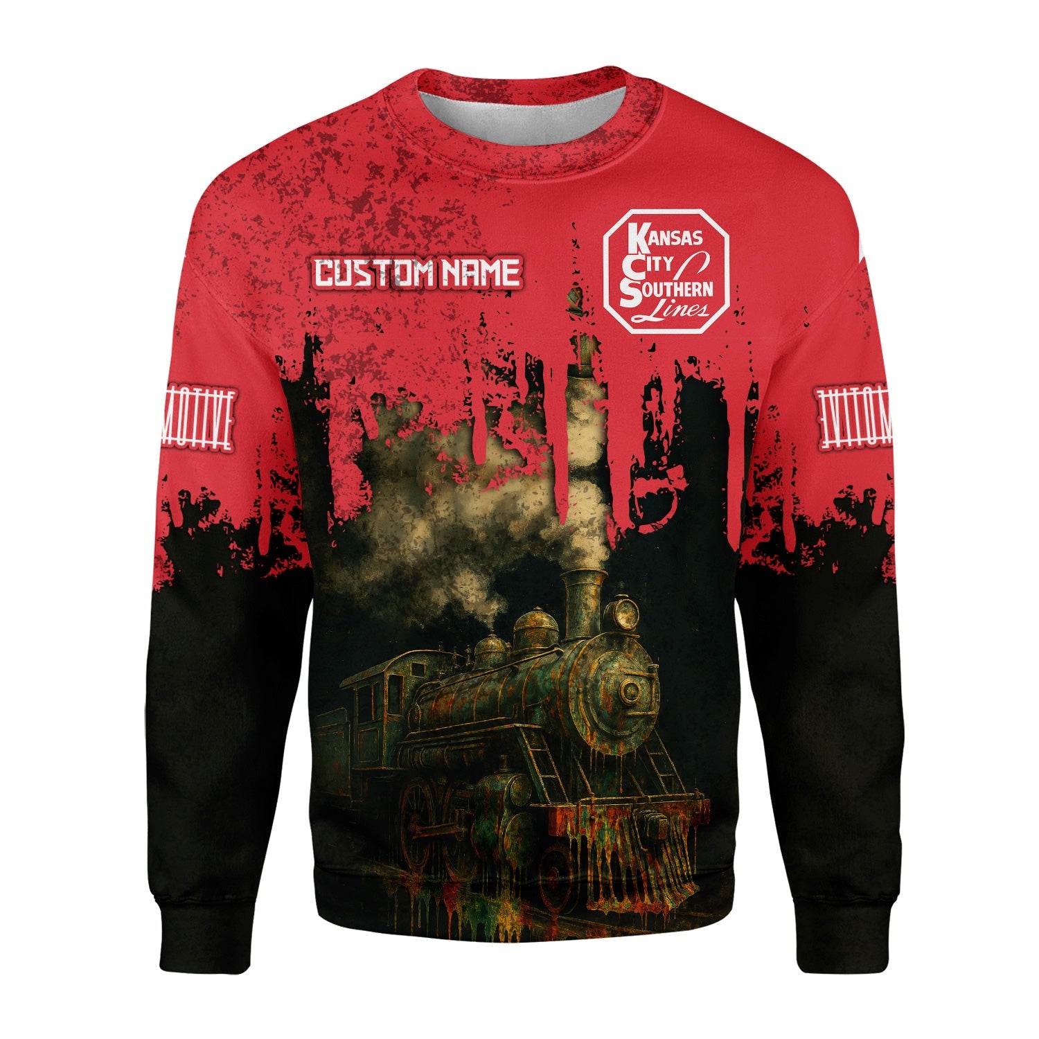 Railspirit Personalized Kansas City Southern Sweatshirt Vintage Train Art Style Shirt For Locomotive Fans