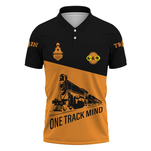 Railspirit Personalized Genesee & Wyoming Inc. Railroad Polo Shirt One Track Mind Unisex Train Shirt Gift Idea For Train Lover