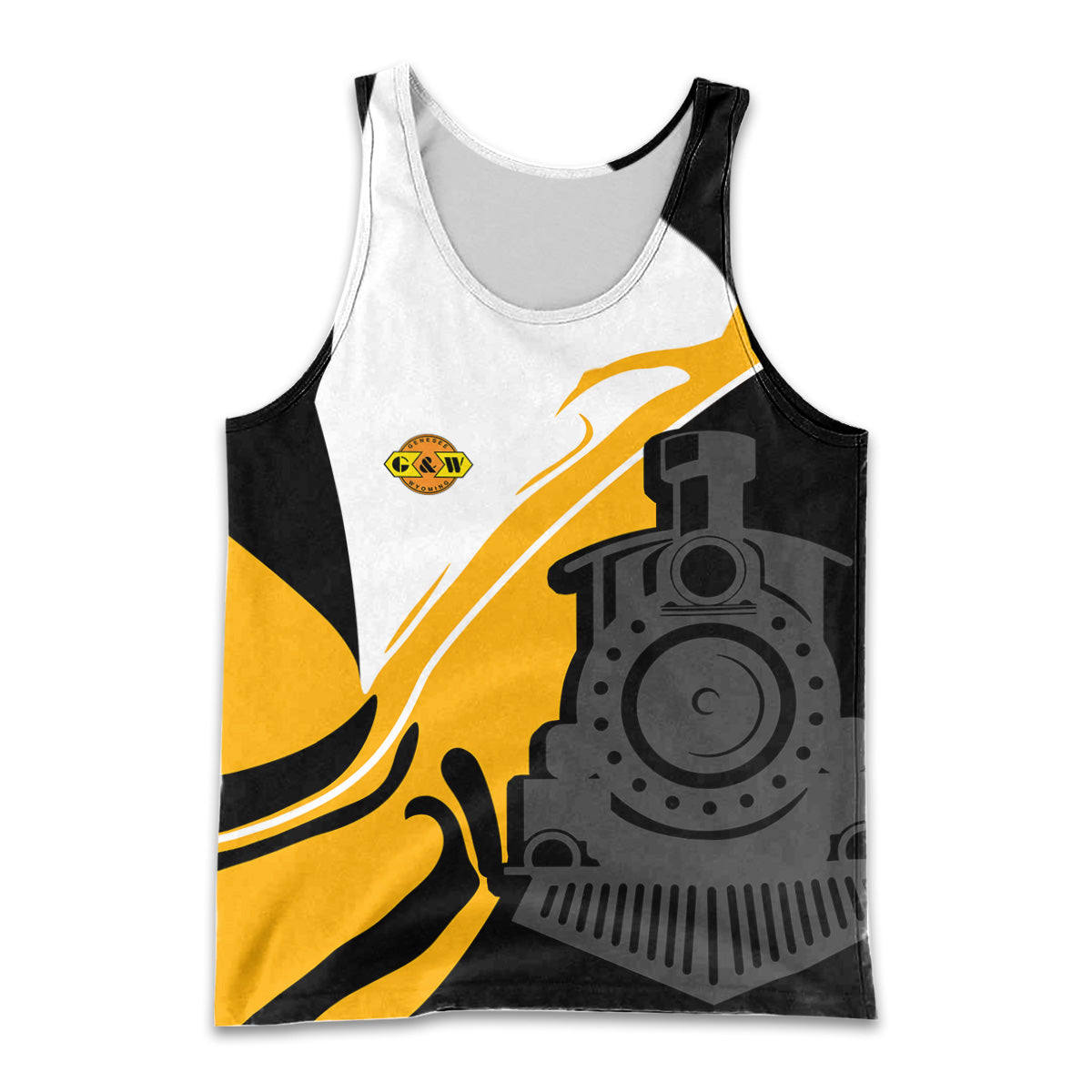 Railspirit Personalized Genesee & Wyoming Inc. Railroad Men Tank Top Flame-Inspired Style Shirt Gift Idea For Train Lovers