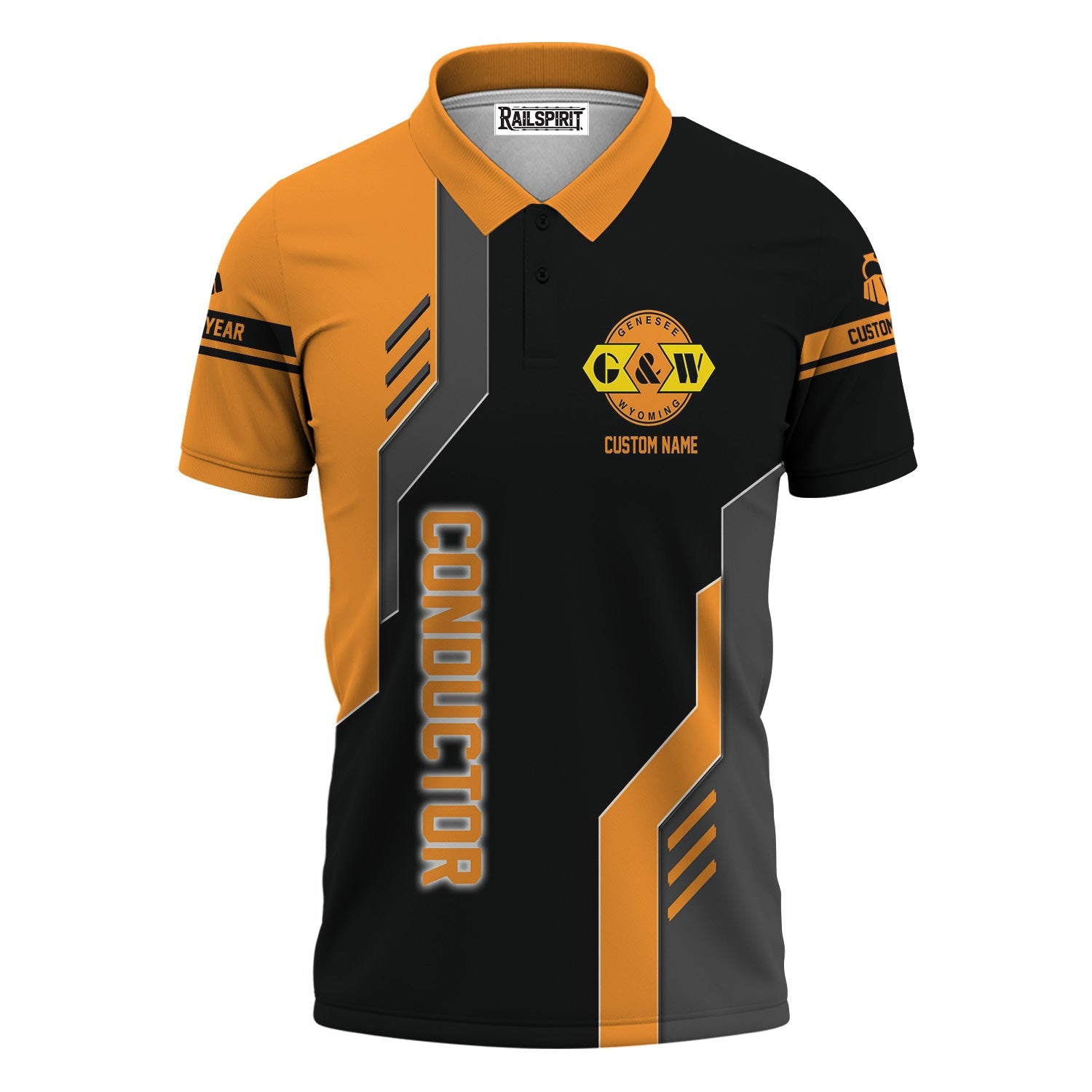 Railspirit Personalized Genesee & Wyoming Inc. Railroad Polo Shirt Unique Railway Style with Custom Job Train Shirt