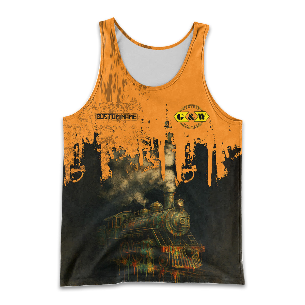 Railspirit Personalized Genesee & Wyoming Inc. Railroad Men Tank Top Vintage Train Art Style Shirt For Locomotive Fans