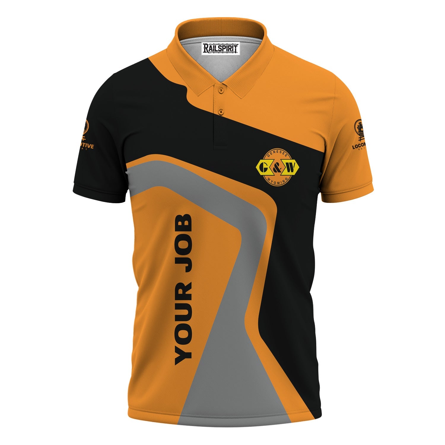Railspirit Personalized Genesee & Wyoming Inc. Railroad Polo Shirt Unique Design with Custom Job Position Train Shirt