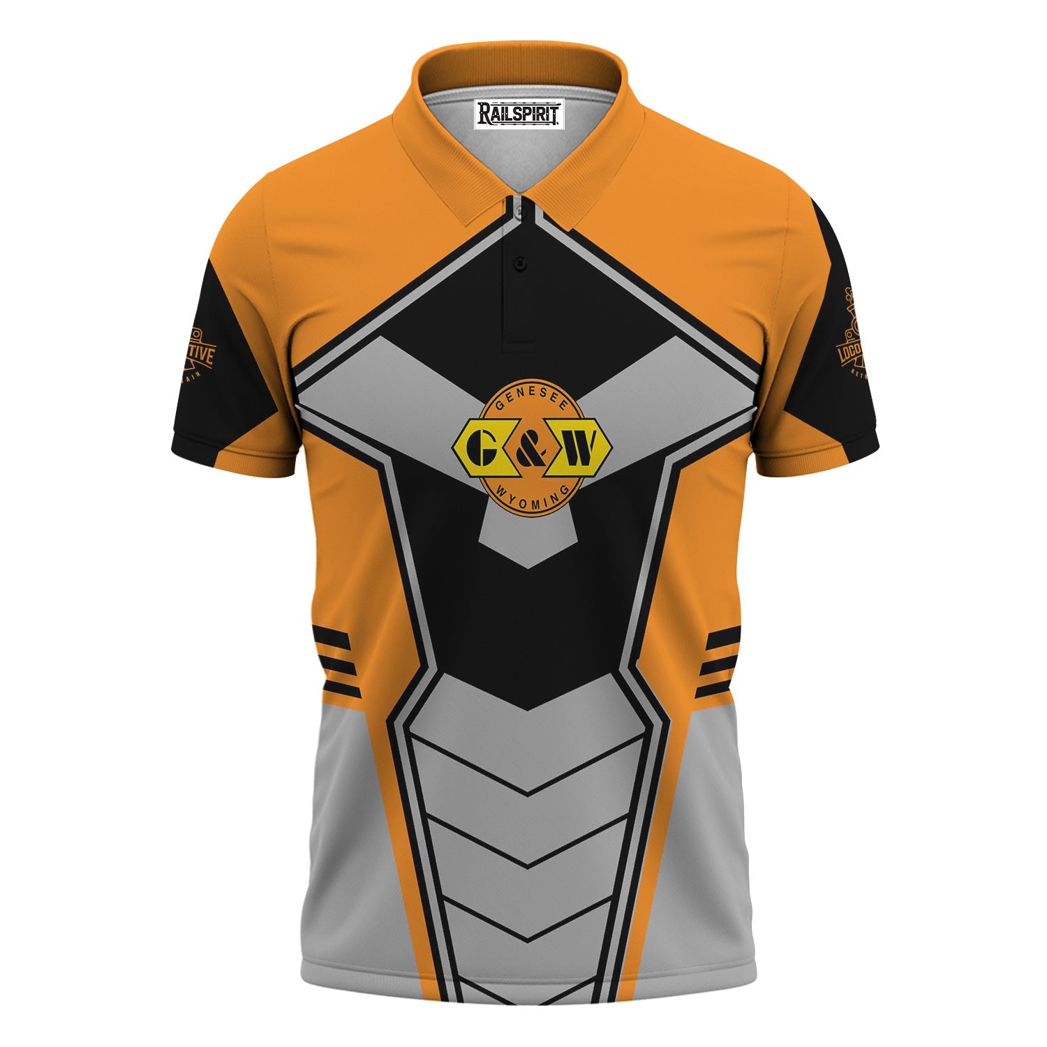 Railspirit Personalized Genesee & Wyoming Inc. Railroad Polo Shirt Engine-Inspired Style Train Shirt for Railroad Fanatic