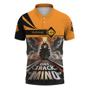Railspirit Personalized Genesee & Wyoming Inc. Railroad Polo Shirt One Track Mind Train Printed Shirt