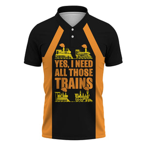 Railspirit Custom Name Genesee & Wyoming Inc. Railroad Polo Shirt Yes I Need All Those Train Printed Shirt