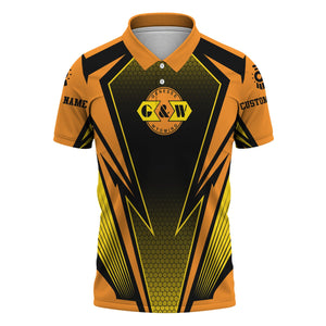 Railspirit Personalized Genesee & Wyoming Inc. Railroad Polo Shirt Lightning Graphic Style Shirt Gift Idea For Train Lover