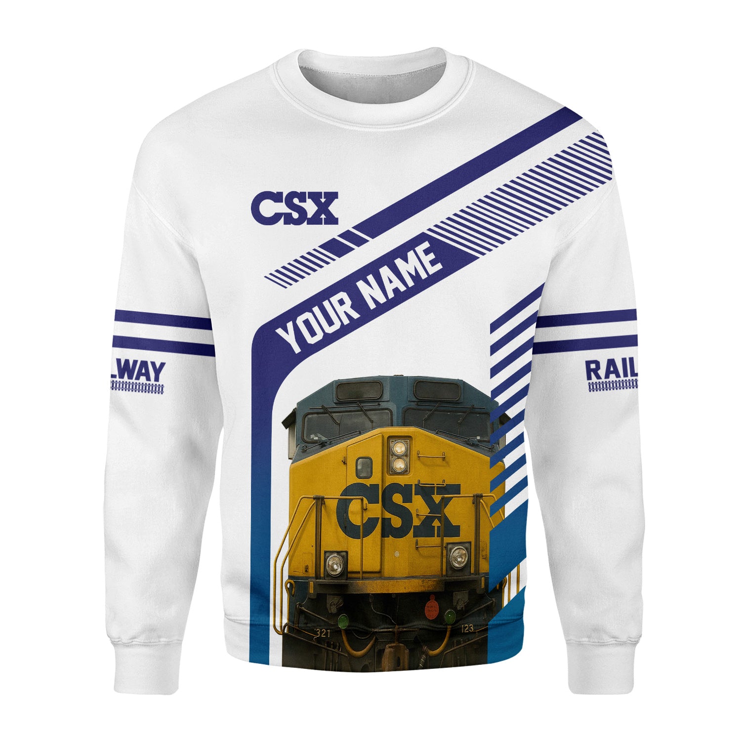 Railspirit Personalized CSX Transportation Railroad Sweatshirt CSX Engine Graphic Shirt