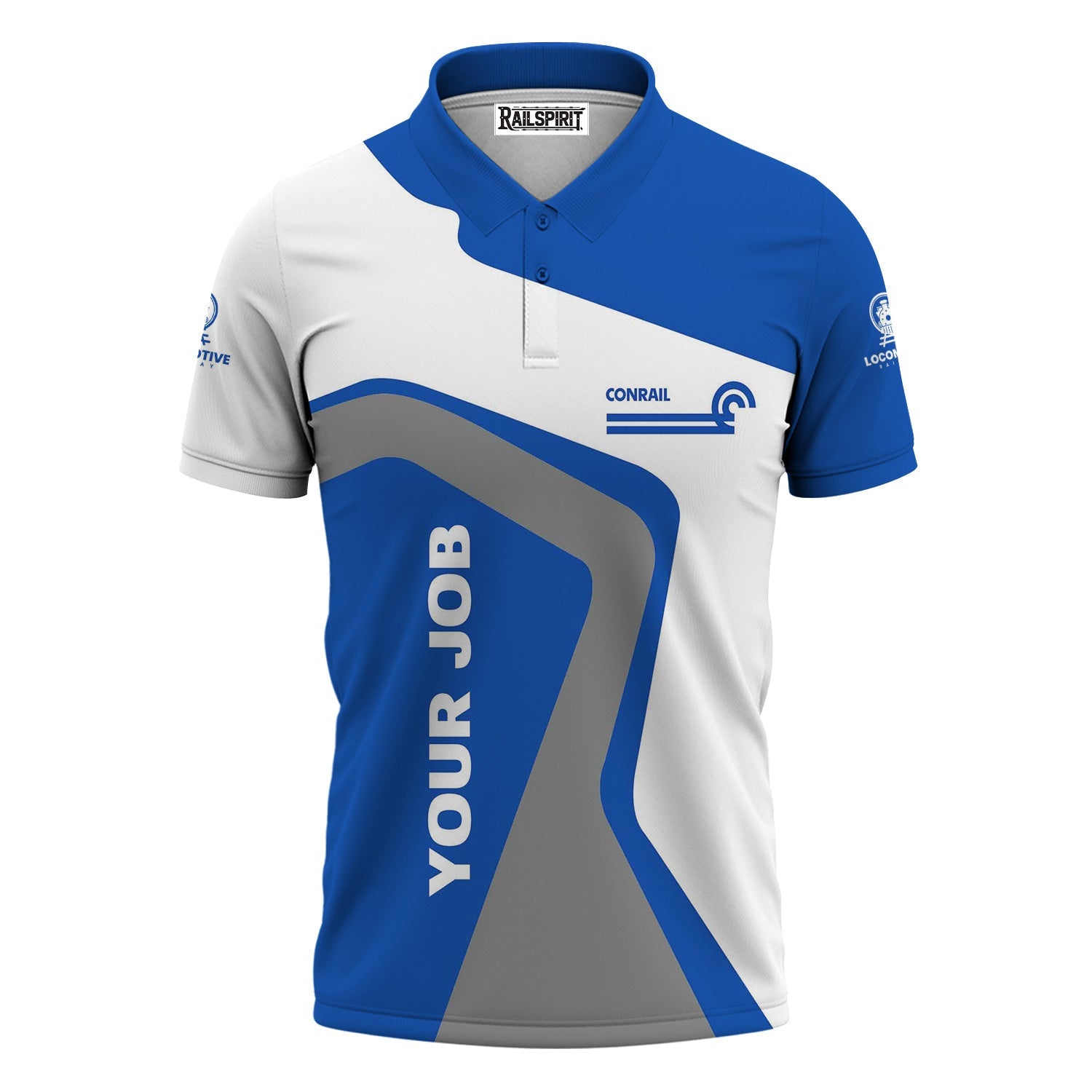 Railspirit Personalized Conrail Railroad Polo Shirt Unique Design with Custom Job Position Train Shirt
