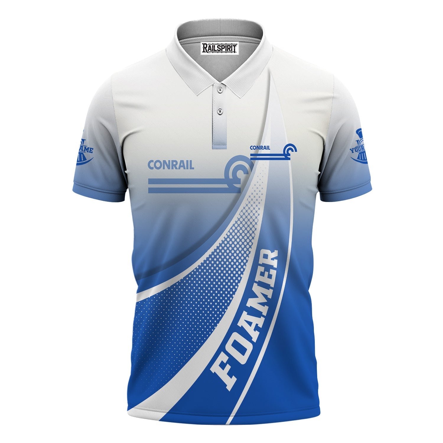 Railspirit Personalized Conrail Railroad Polo Shirt Railway-Themed Style Shirt Gift Idea For Trainspotter