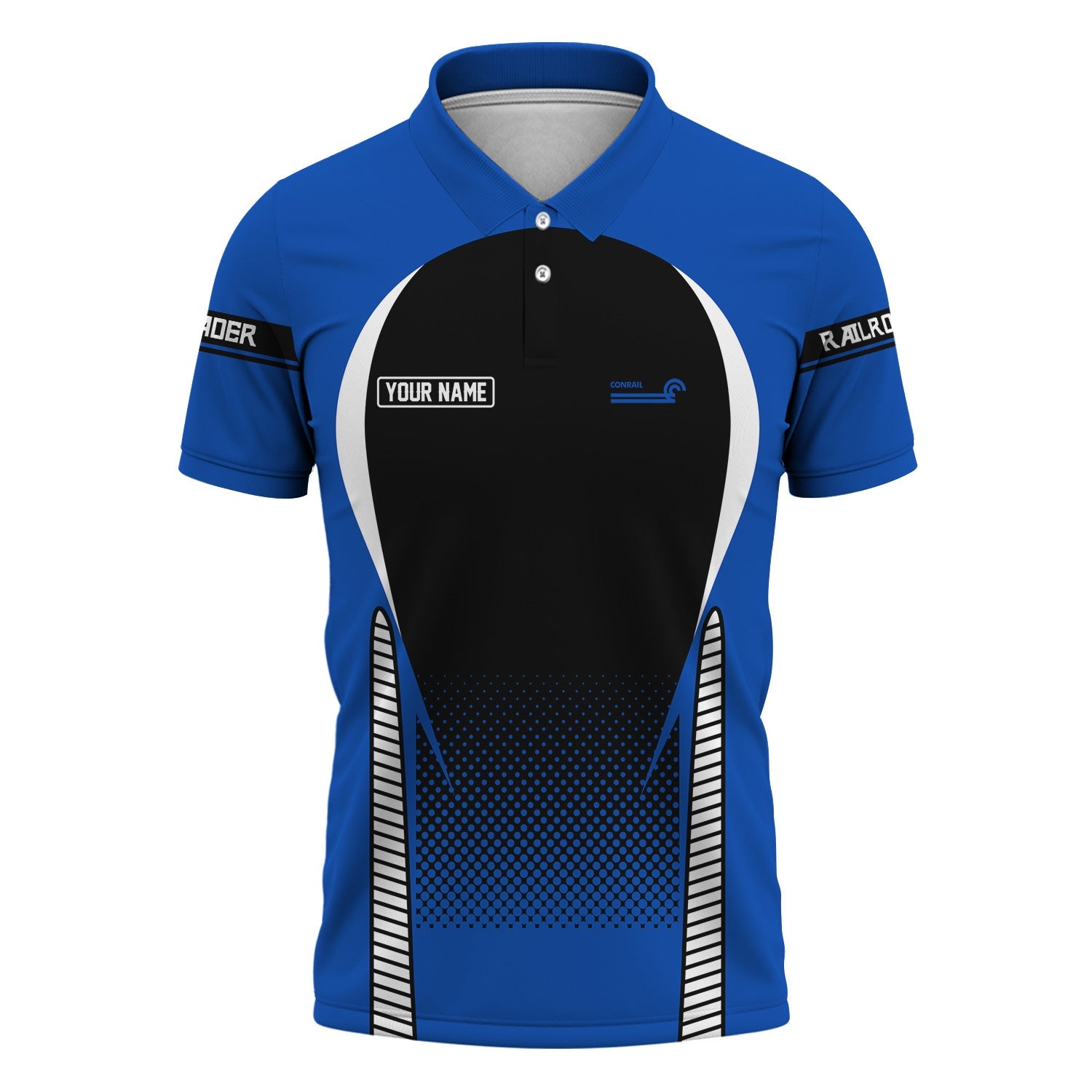 Railspirit Personalized Conrail Railroad Polo Shirt Stress Is Caused By Not Having Enough Trains Shirt All Over Print