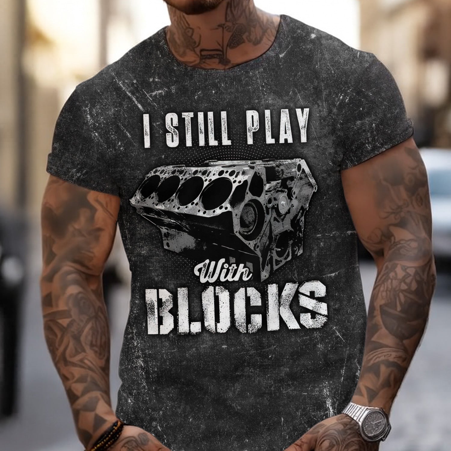 Vintage Mechanic Shirt I Still Play With Blocks T Shirt