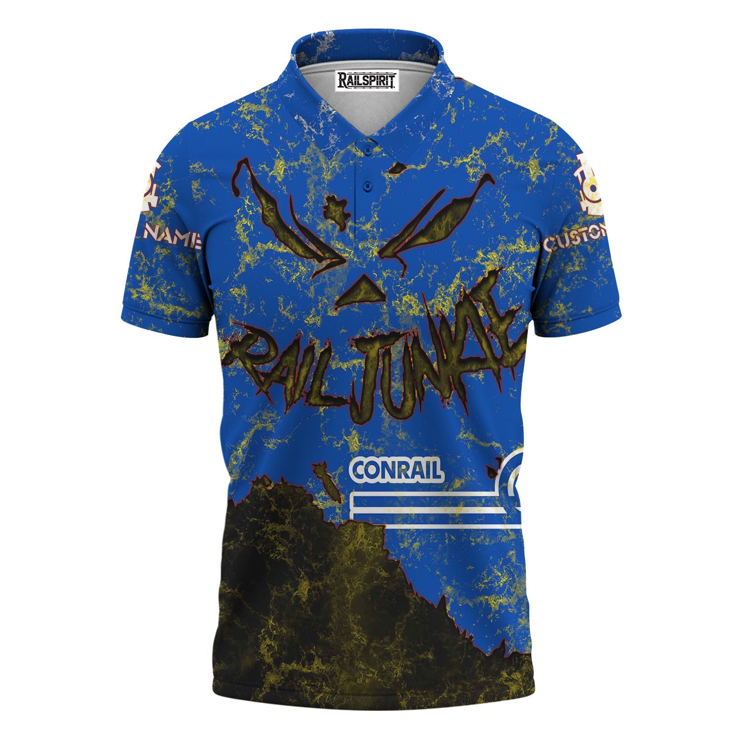 Railspirit Personalized Conrail Railroad Polo Shirt Torn Graphic Style Train Shirt For Rail Junkie
