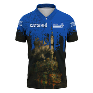 Railspirit Personalized Conrail Railroad Polo Shirt Vintage Train Art Style Shirt For Locomotive Fans