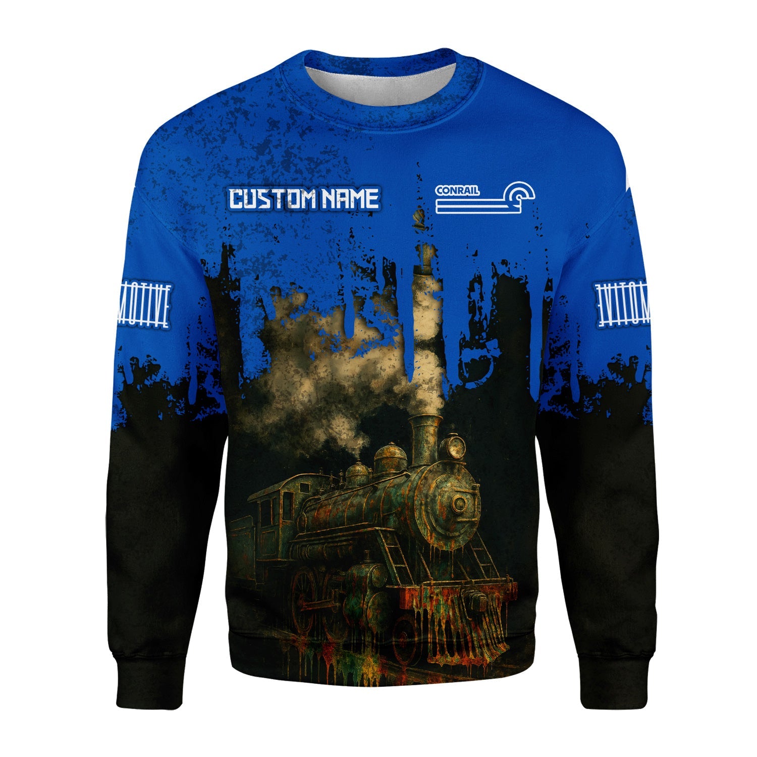 Railspirit Personalized Conrail Railroad Sweatshirt Vintage Train Art Style Shirt For Locomotive Fans